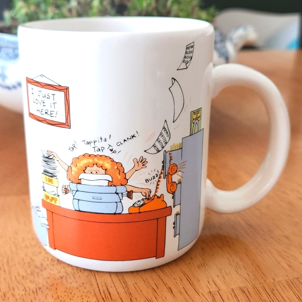 Vintage 1984 Hallmark Office Humor Coffee Mug How To Get Along At The Office